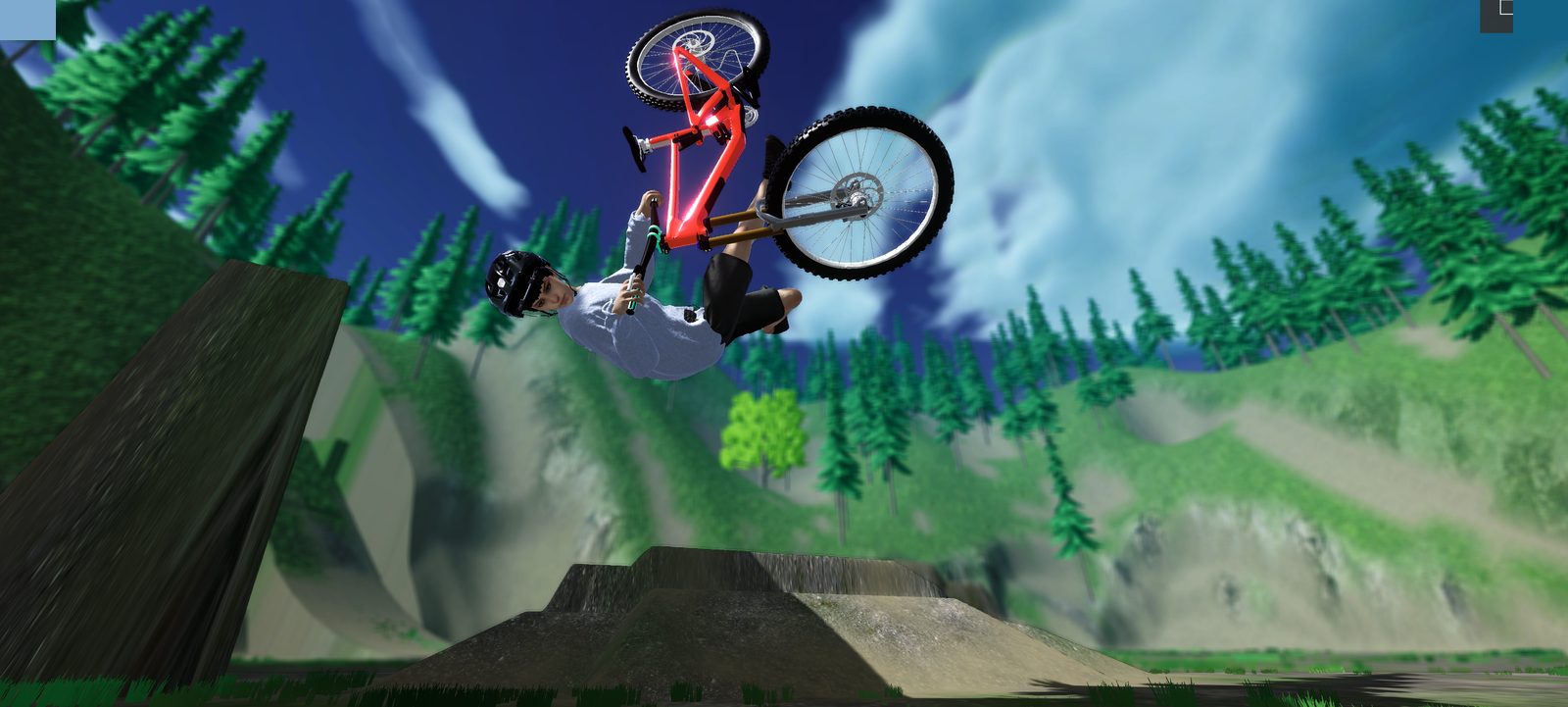 Freeride MTB meadow trail environment